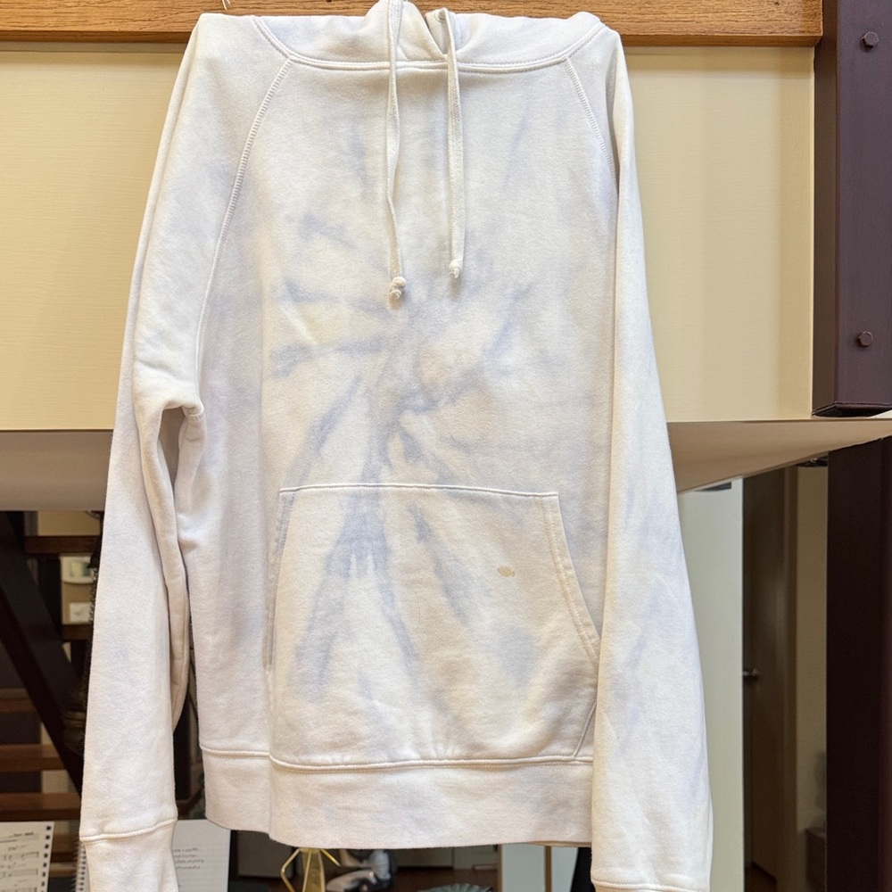 Womens White Tie-Dye Hoodie Sweater